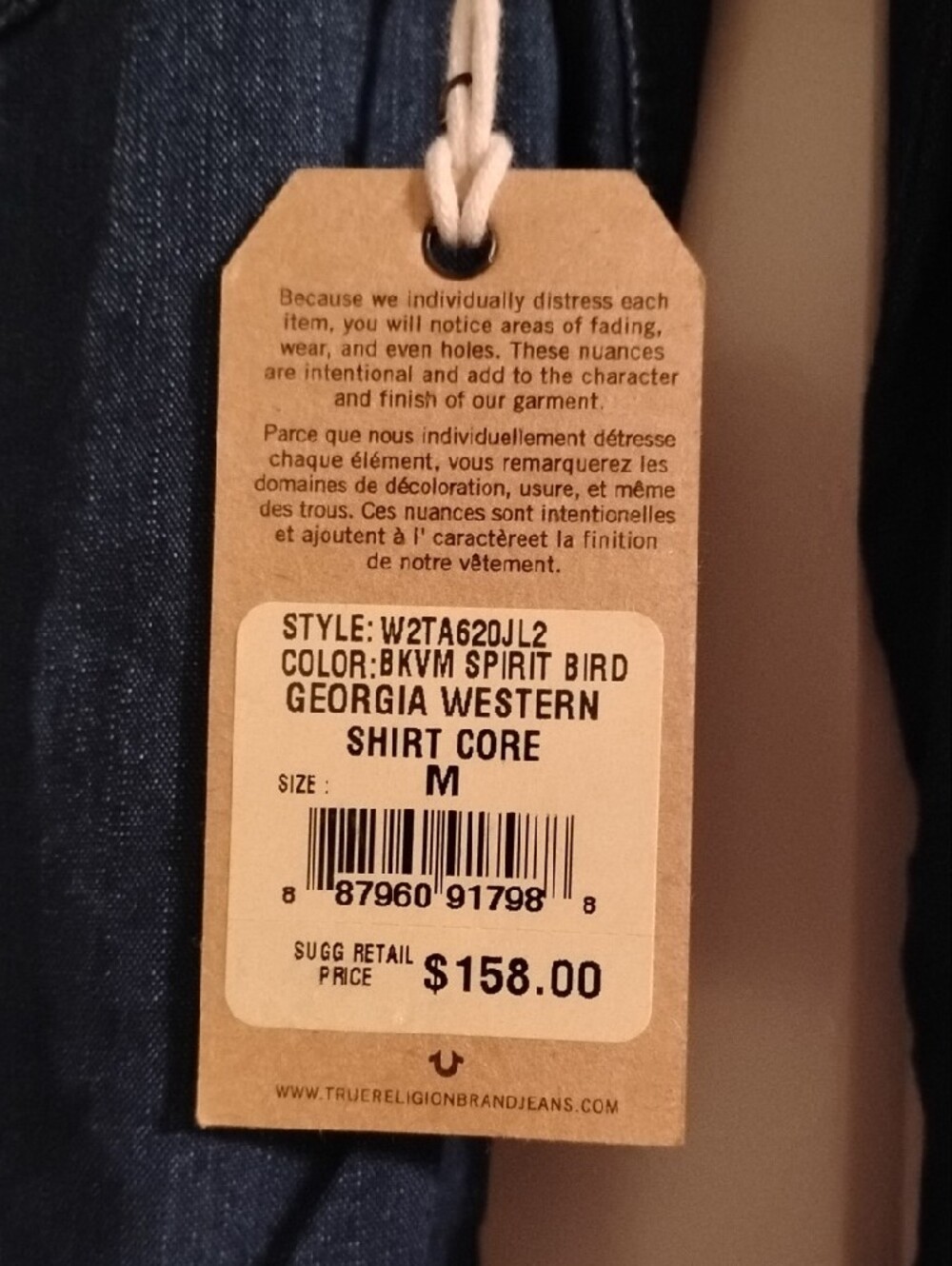 True Religion Women's Button-Down Denim Shirt - Dark Blue - Picture 2 of 5